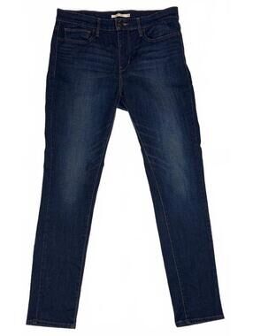 Dark Wash Levi's Womens 31 Slimming Skinny Stretch Jeans Blue Mid Rise Denim